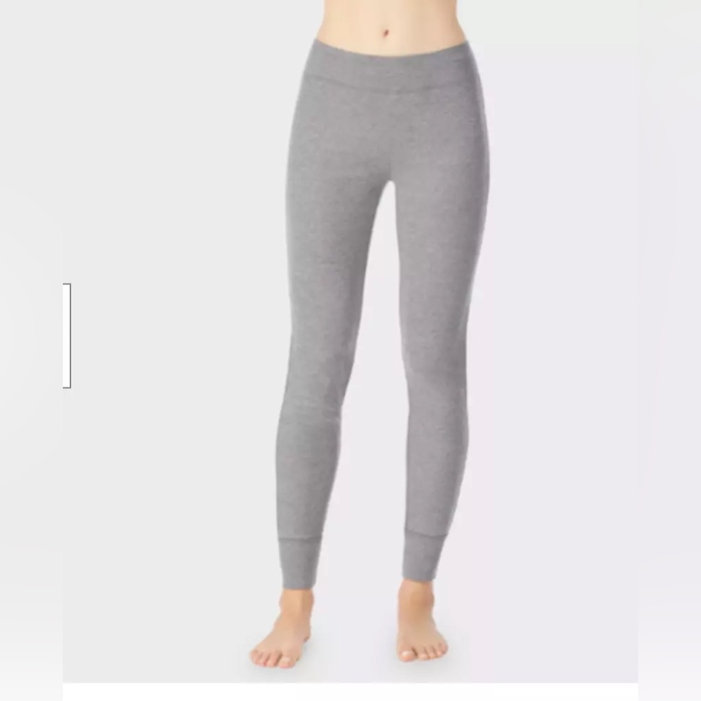 Women's Warm Essentials by Cuddl Duds Gray Waffle Thermal Leggings. NWOT. - Picture 1 of 5